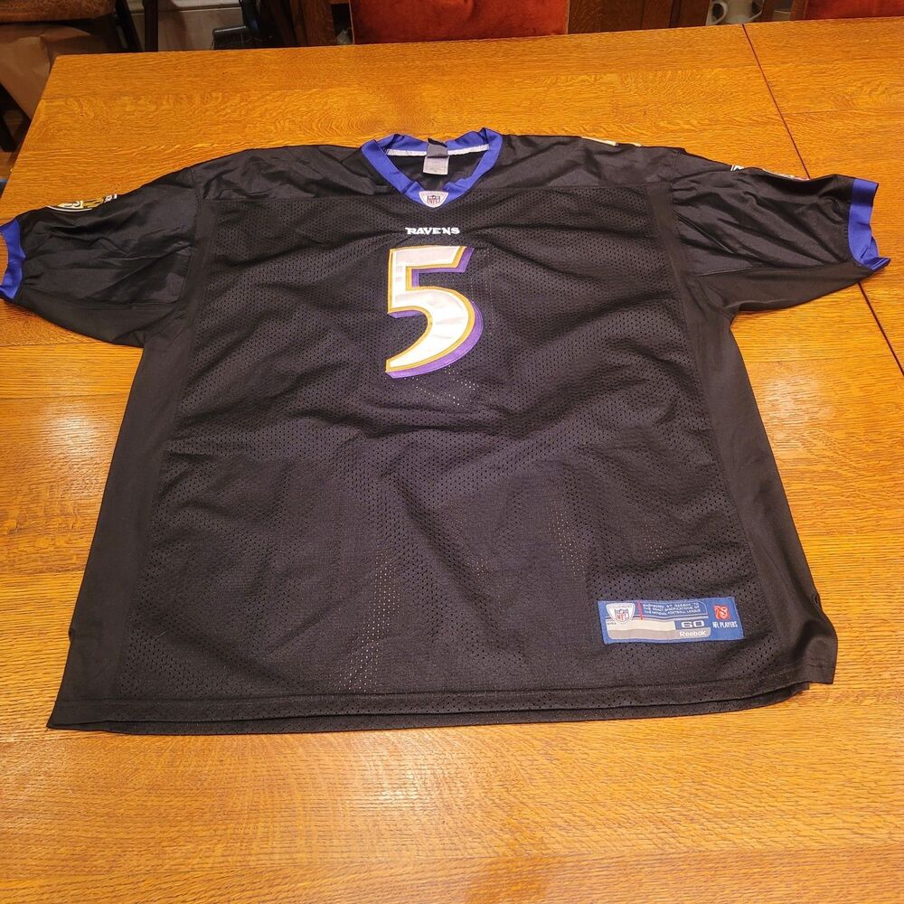 Men's Reebok Authentic NFL Jersey Joe Flacco Baltimore Ravens Size 60 5XL